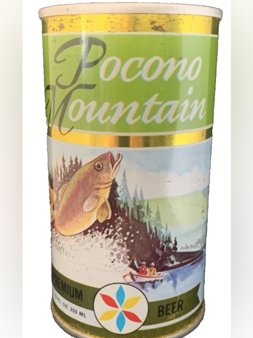 Vintage Beer Can Pocono Mountain Premium Beer Steel Can Pull Tab Empty Fishing